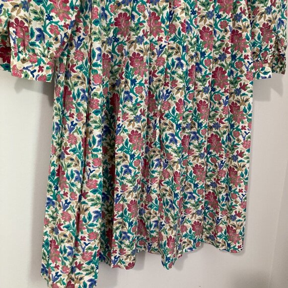 Charter Petite Womens Vintage Size 6 Long Sleeve Floral Dress Collar Polyester - Picture 12 of 13